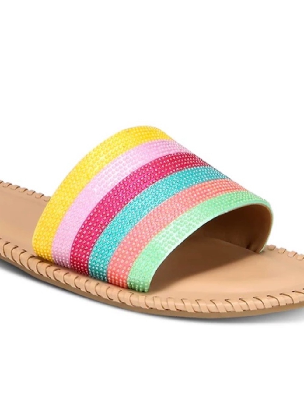 On 34th by Macys Multicolor Mavise Beaded Sandals - Pastel Stripe W Sz 11